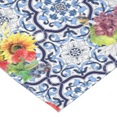 Blaue Verzierte Blütenfrucht Berries Sizilianische Kurzer Tischläufer (Ecke)