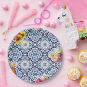 Blaue Verzierte Blütenfrucht Berries Sizilianische Pappteller (Party)