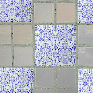 Blaue Verzierte Dekorfliese Fliese