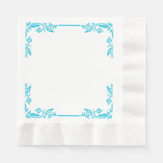 Blaue verzierte Filigran-Ecken-Rand-Papier-Serviet Serviette