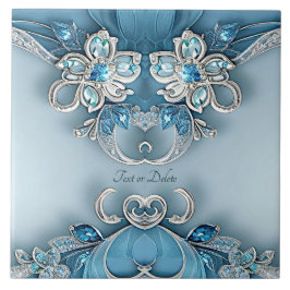 Blaue Verzierte Keramik Fliese