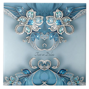 Blaue Verzierte Keramik Fliese