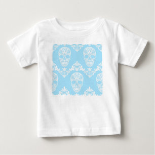 Blaue viktorianische Schädel Baby T-shirt
