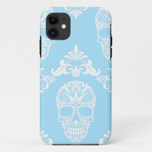 Blaue viktorianische Schädel Case-Mate iPhone Hülle