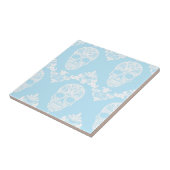 Blaue viktorianische Schädel Fliese (Seite)
