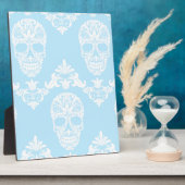 Blaue viktorianische Schädel Fotoplatte (Seite)