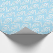 Blaue viktorianische Schädel Geschenkpapier (Ecke)