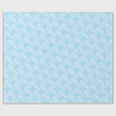 Blaue viktorianische Schädel Geschenkpapier (Flach)