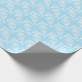 Blaue viktorianische Schädel Geschenkpapier (Ecke)