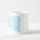Blaue viktorianische Schädel Kaffeetasse (Vorderseite Links)