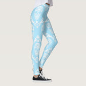 Blaue viktorianische Schädel Leggings (Rechts)