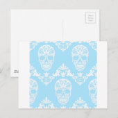 Blaue viktorianische Schädel Postkarte (Vorne/Hinten)