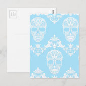 Blaue viktorianische Schädel Postkarte (Vorne/Hinten)
