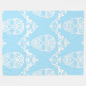 blaue viktorianische Schädeldecke Fleecedecke (Vorderseite (Horizontal))