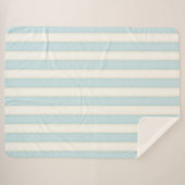 Blaue Viktorianische Streifen Klassischer Hütte Sherpadecke (Vorderseite (Horizontal))