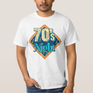 Blaue Vintage 70er Nacht Disco-Musik T-Shirt