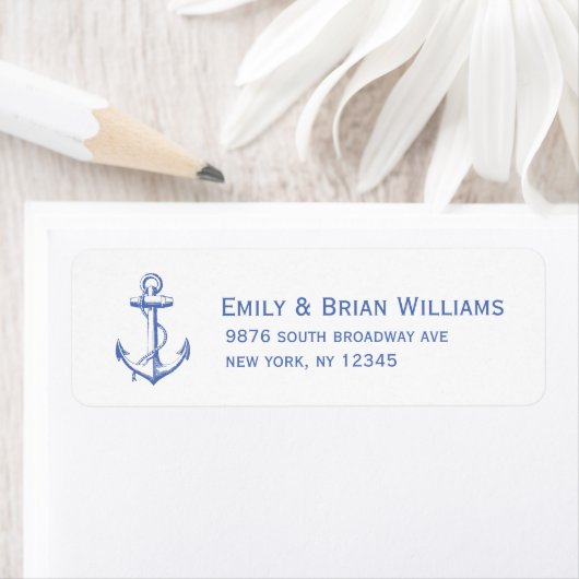 Blaue Vintage Ankerillustration (Insitu)