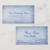 Blaue Vintage Antike Visitenkarte (Vorne/Hinten)