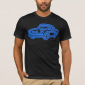 Blaue Vintage-Auto-Illustration T-Shirt (Vorderseite)