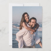 Blaue Vintage-Biene-Foto-Hochzeit Save The Date (Rückseite)