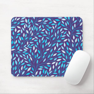 Blaue Vintage-Blätter Mousepad