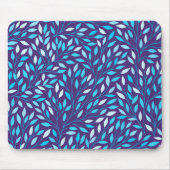 Blaue Vintage-Blätter Mousepad (Vorne)