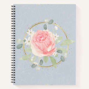 Blaue Vintage-Blumen Notizblock