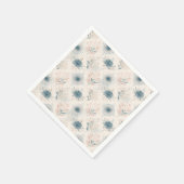 Blaue Vintage-Blumen-Papier-Serviette Serviette (Ecke)