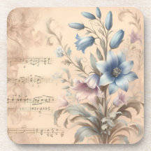 Blaue Vintage-Blumen-Untersetzer aus Plastik mit K