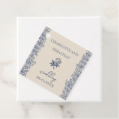 Blaue Vintage Blumenhochzeit Geschenkanhänger (Beispiel)