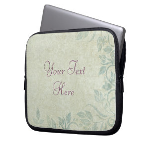 Blaue Vintage Blütenpflanze Laptopschutzhülle
