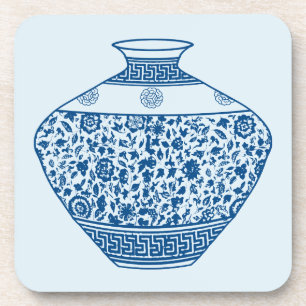 Blaue Vintage-Chinoiserie-Vase Ginger Jar Getränkeuntersetzer