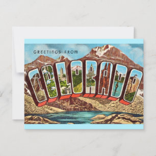 Blaue Vintage-Colorado-Grußpostkarte Postkarte