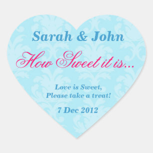 Blaue Vintage Damaske Wie süß ist es Aufkleber