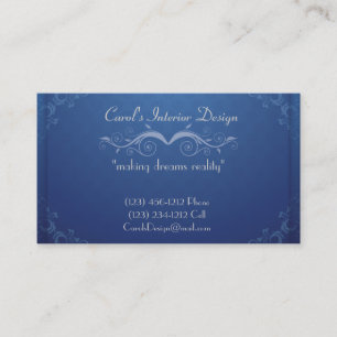 Blaue Vintage/elegante Designer Visitenkarte
