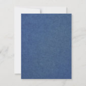 Blaue vintage elegante save the date (Rückseite)