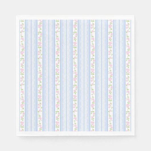 Blaue Vintage-Fancy-Blumen-Party-Dessert Serviette (Vorderseite)