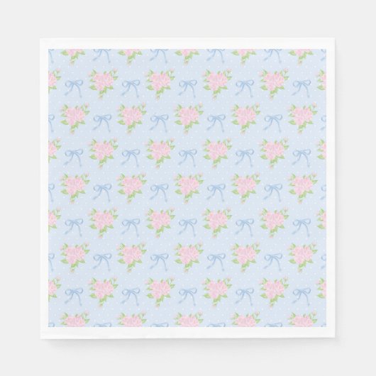 Blaue Vintage Fancy Florale Party Desserts Serviette (Vorderseite)