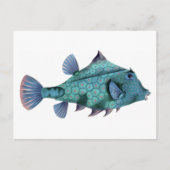 Blaue Vintage-Fisch Postkarte (Vorderseite)