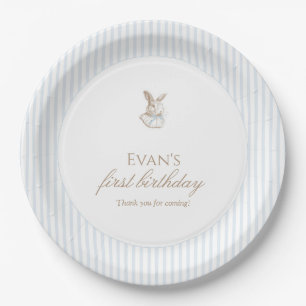 Blaue Vintage-Hase Einige Hasen werden Eins Pappteller