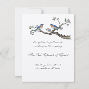 Blaue Vintage-Hochzeitsempfangskarte Einladung