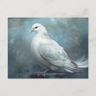 Blaue Vintage-Hochzeitstaube Postkarte