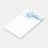 Blaue Vintage Hummerposten Post-it Klebezettel (angewinkelt)