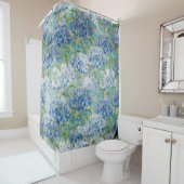 Blaue Vintage Hydrangea-Blume Duschvorhang (Beispiel)