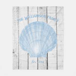 Blaue Vintage-Jakobsmuschel-Fliesendecke Fleecedecke
