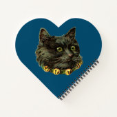 Blaue Vintage Katze mit Zellen Notizblock (Rückseite)