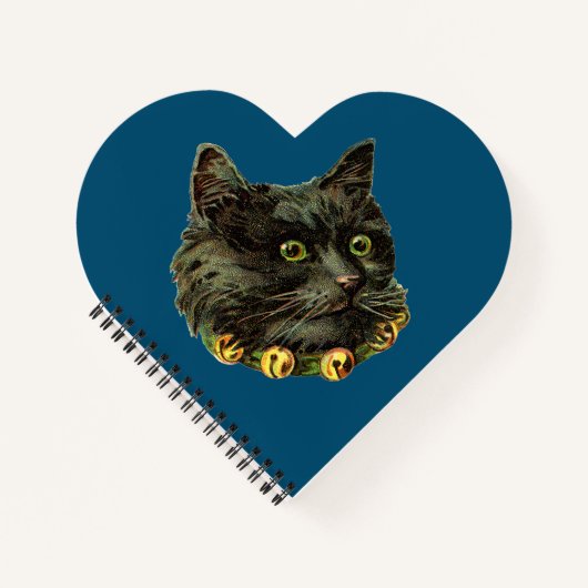 Blaue Vintage Katze mit Zellen Notizblock (Vorderseite)