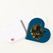 Blaue Vintage Katze mit Zellen Notizblock (Innenseite)