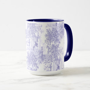 Blaue Vintage-Landschaft mit Säulen und Urnen Toil Tasse