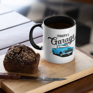 Blaue Vintage-LKW-Personalisierte-Opa-Kaffeetasse Tasse